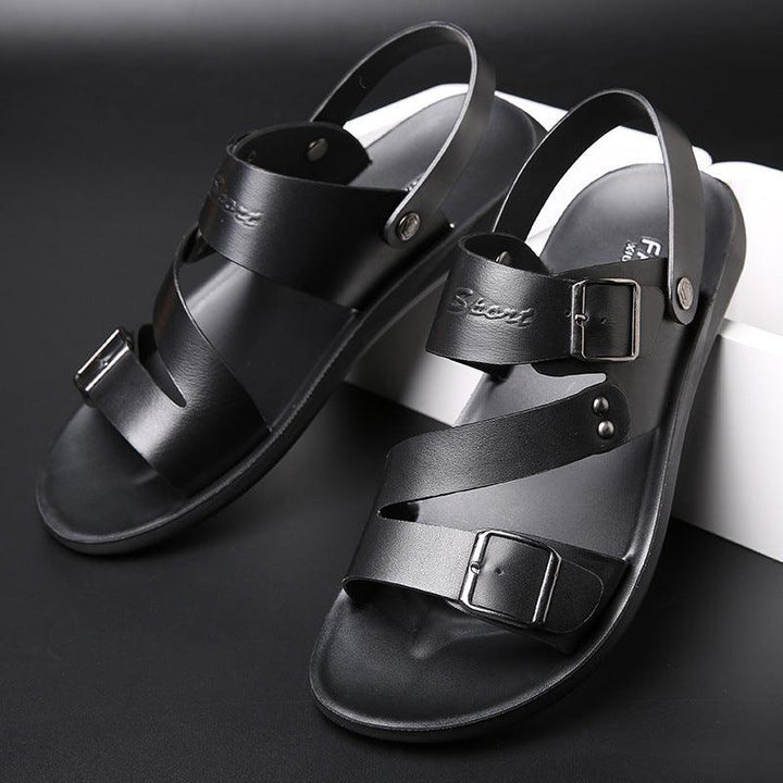 Men's leather sandals and slippers - Trendha