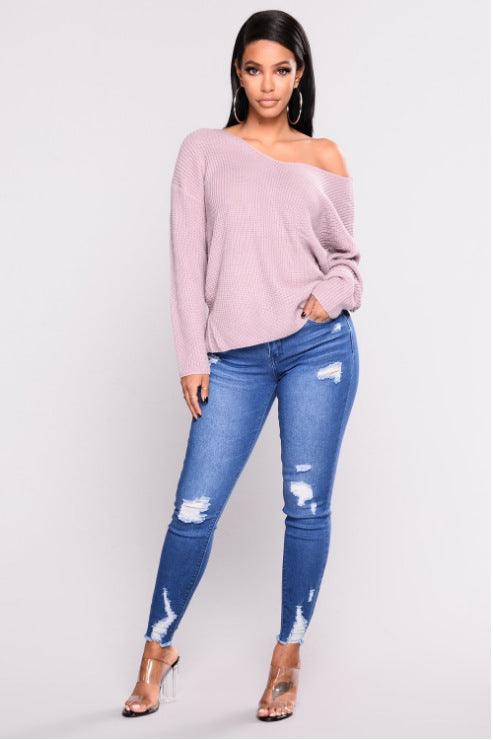 High waist stretch slim pencil feet pants - Trendha