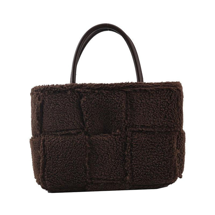 Plush Checkered Trend Personality Western Style Simple Female Bag - Trendha