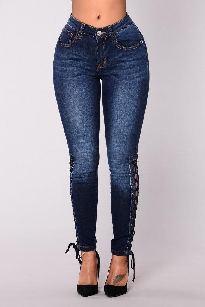 Dark jeans female European and American fashion women's European station feet pants women - Trendha