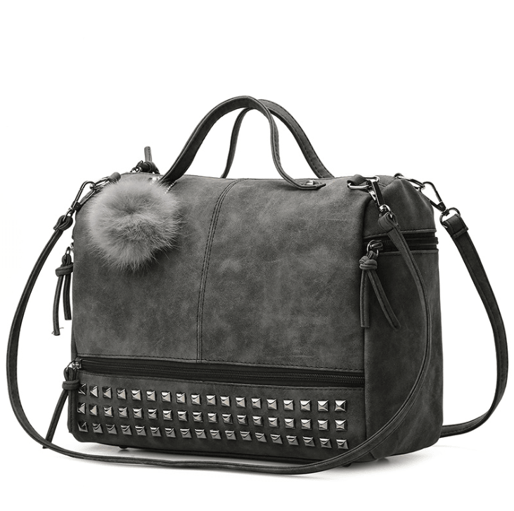 Autumn new women's bag pillow bag European and American fashion matte rivet big bag shoulder bag - Trendha