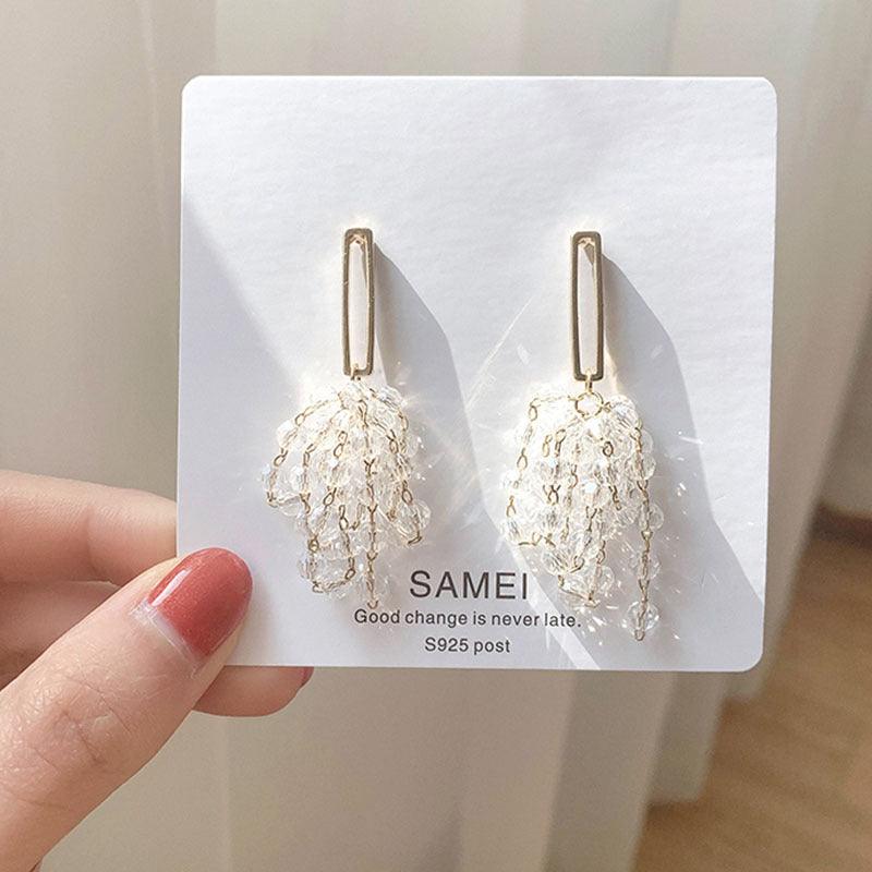 Crystal Tassel Grape Earrings Female Niche High-end Earrings Earrings - Trendha