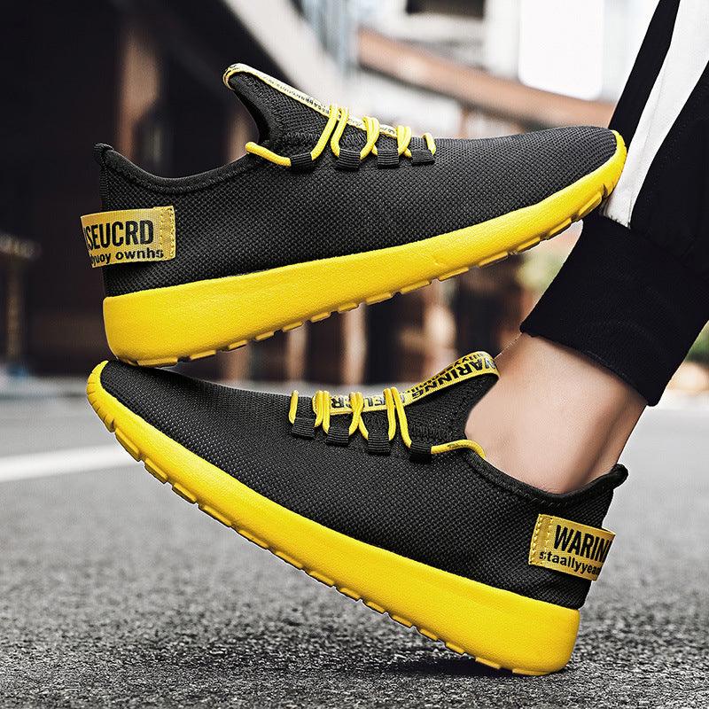 CrLightweight Single Shoes Flying Woven Breathable Running Shoes - Trendha