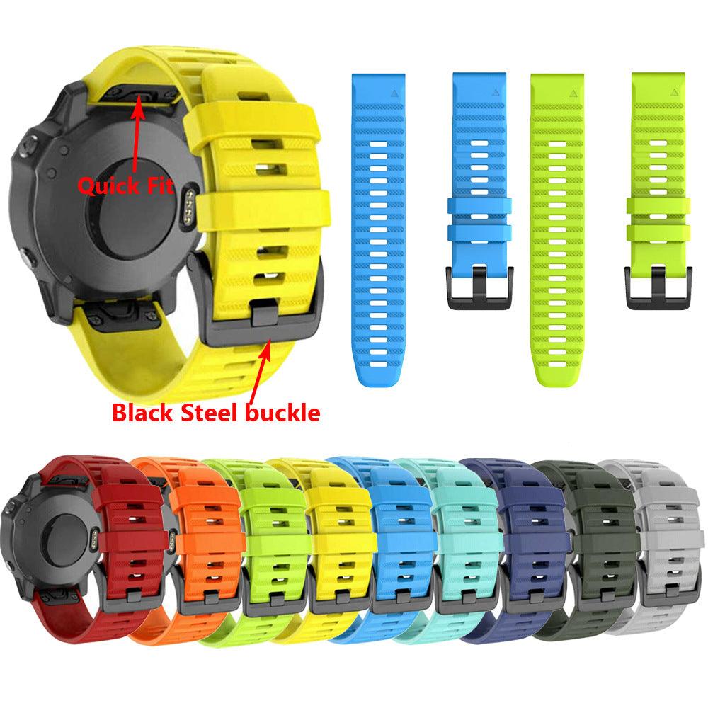 For Garmin Fenix 6X 6 Pro 3HR 5 5X Quick Fit Silicone Watch Band Strap 26MM 22MM - Trendha