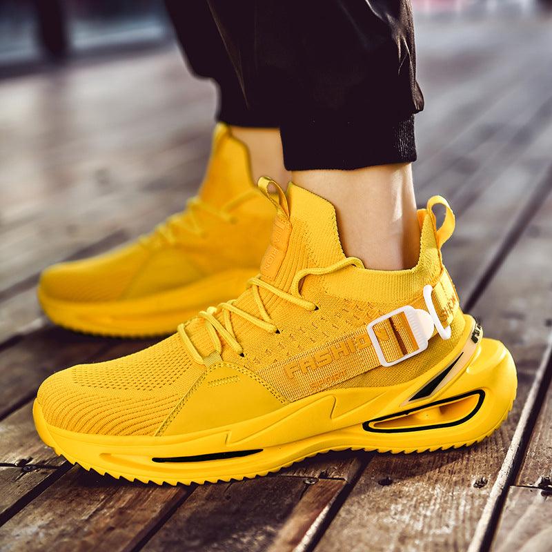Men's Lace-Up Knit-Look Casual Sneakers