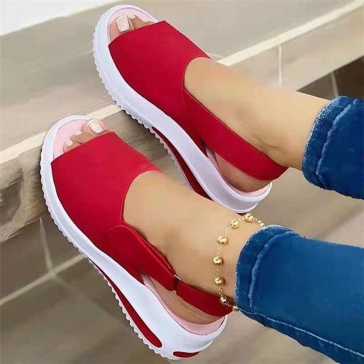 Fish-mouth Flat-heel Beach Low-top Women's Sandals - Trendha