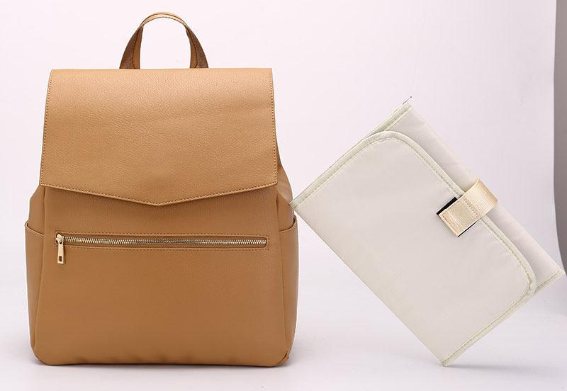 New PU Mummy Bag Double Shoulder Multifunctional Large Capacity Maternal And Baby Bag Diaper Bag - Trendha