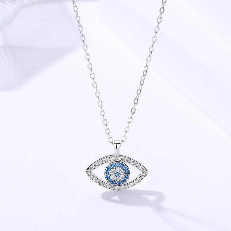 s925 Sterling Silver Jewelry European and American Atmospheric Demon Eye Necklace Eye Pendant - Trendha