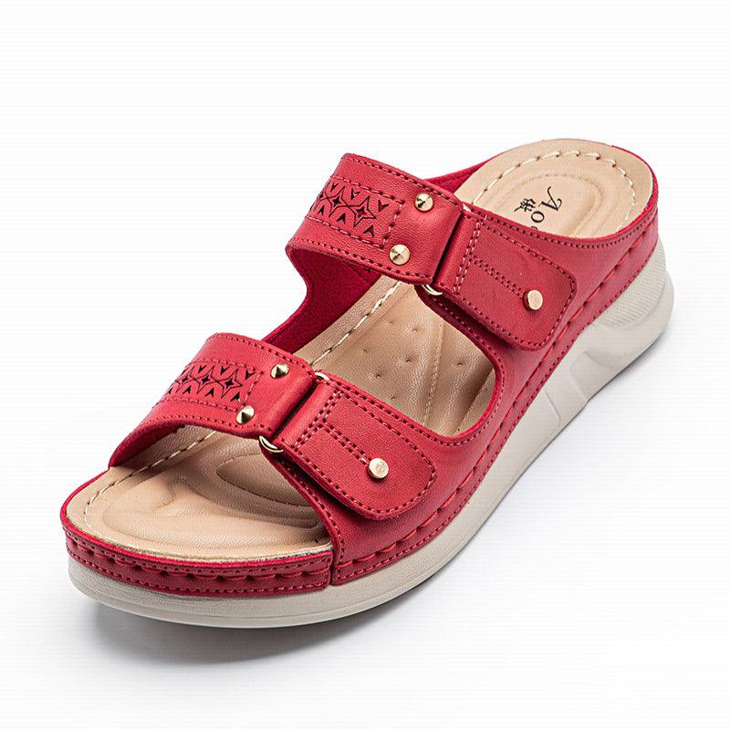 Women's Plus Sizes Casual Rivet Wedge Slippers - Trendha