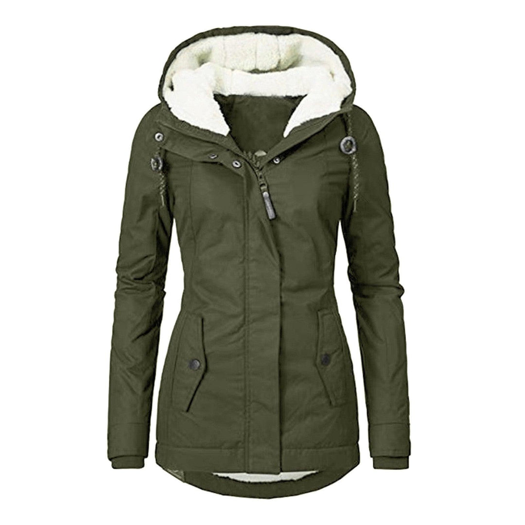 Hot Style Ladies Long-Sleeved Zipper Pocket Padded Coat Jacket - Trendha