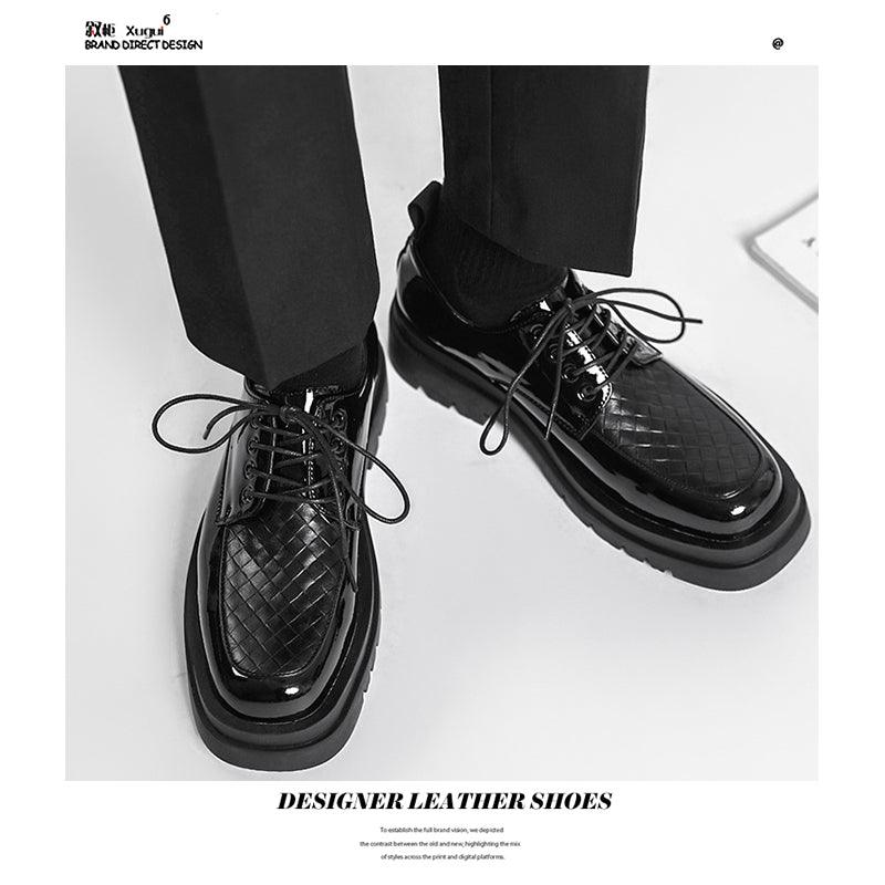 Japanese Leather Shoes Men'S Summer Retro Trend Wild Black Single Shoes Lace-Up Increased Casual Men'S Shoes British Loafers - Trendha