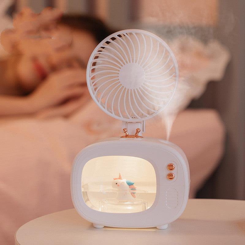 Tv Spray Fan Small Portable Rechargeable Silent - Trendha