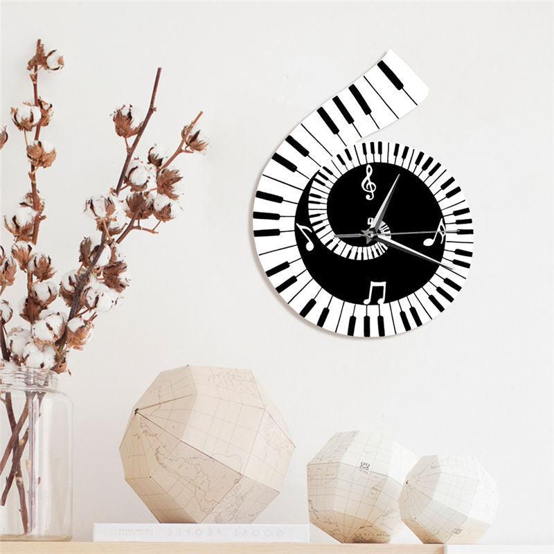 Decoration Wall Clock Treble Clef Piano Keyboard Musical Notes Irregular Decoration Clock Wall Clock Cross-border - Trendha