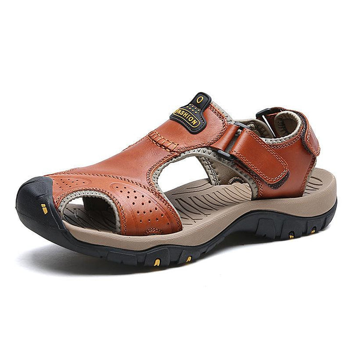 Baotou Anti-Collision Breathable Casual Leather Sandals - Trendha