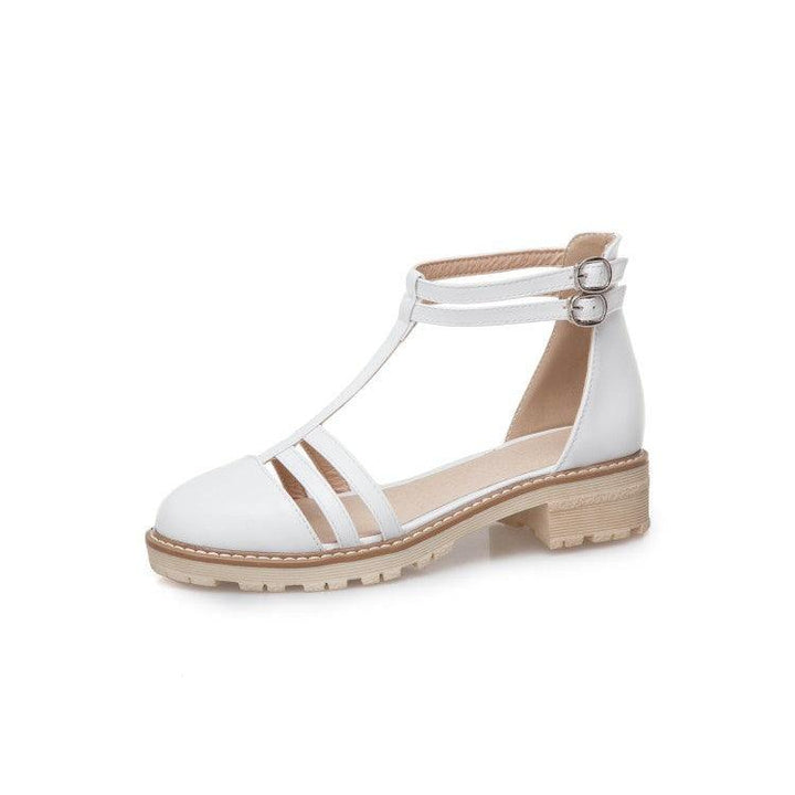 Flat-bottomed Flat-bottomed Buckle Fashion Sandals - Trendha