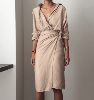 Irregular hip wrap dress - Trendha