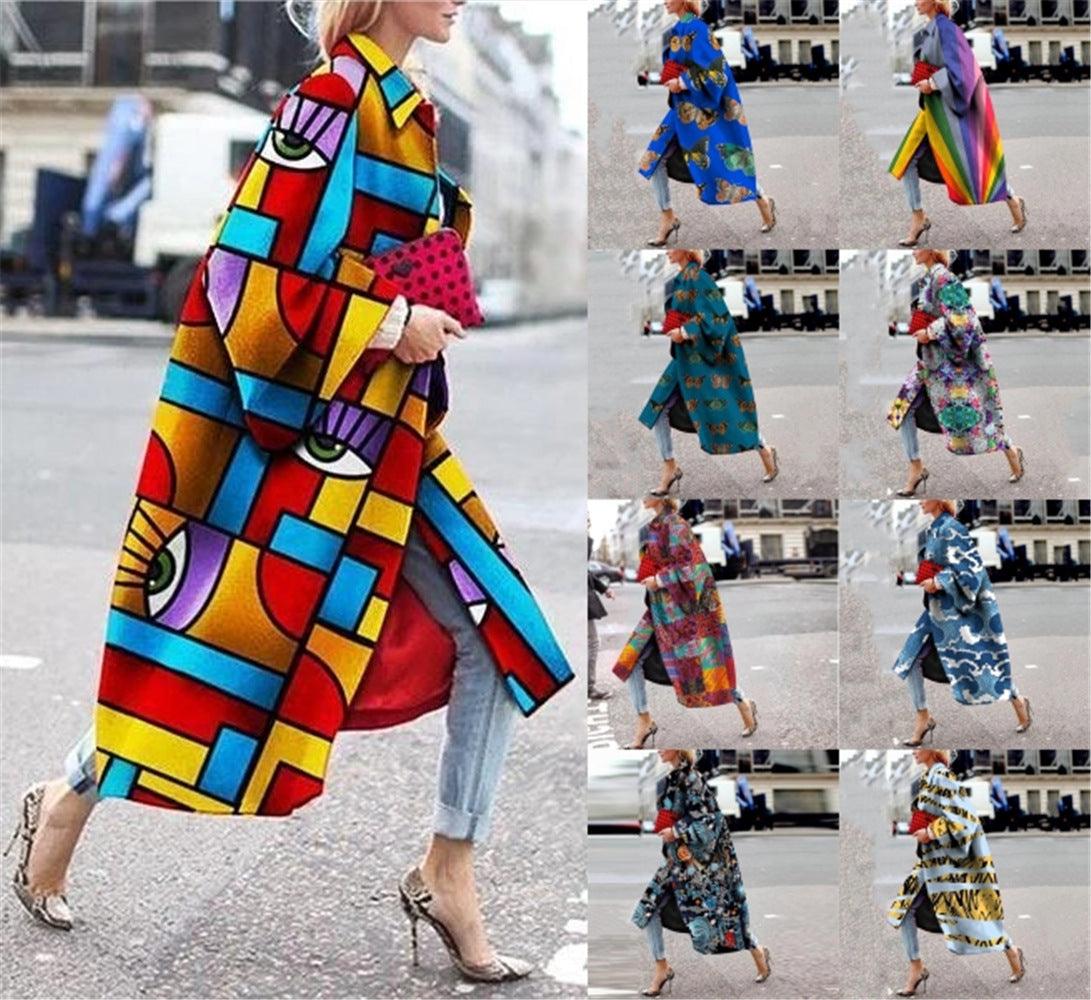 Women's printed loose windbreaker - Trendha