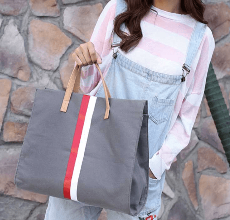 Canvas Ladies Work Bag Women Tote Hand Bag Shoulder Bag for Women Fashion Lady Shopping Canvas Stripe Tote Bags Female Handbags - Trendha