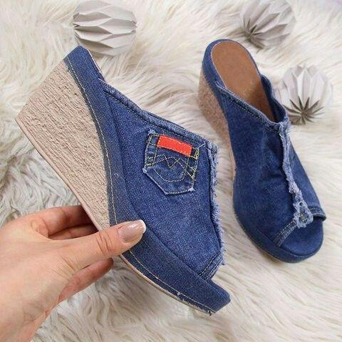 Flat wedge sandals - Trendha