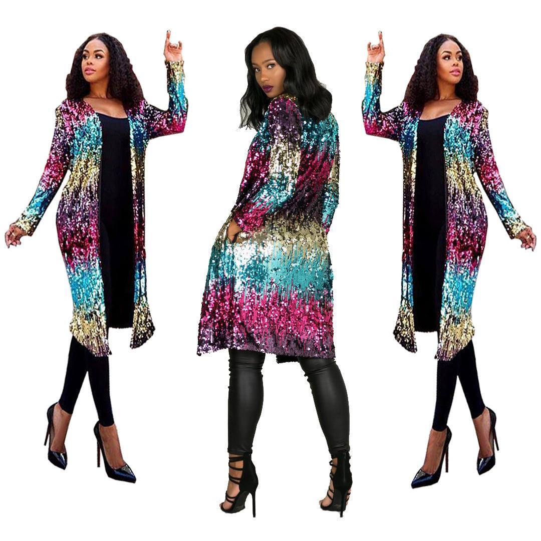 Women's Gradient Sequin Cardigan Jacket - Trendha