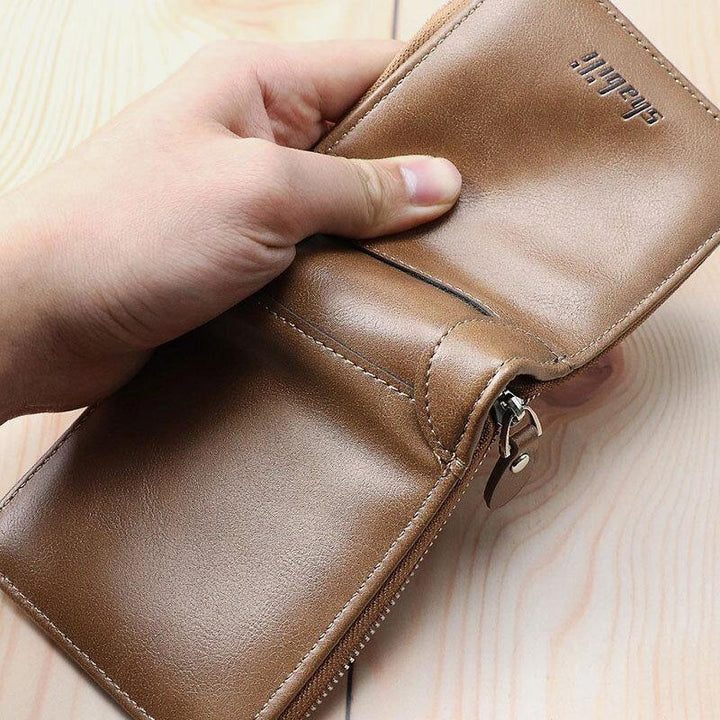 Men PU Leather Short Multi-card Slot Card Holder Retro Zipper Coin Purse Wallet - Trendha