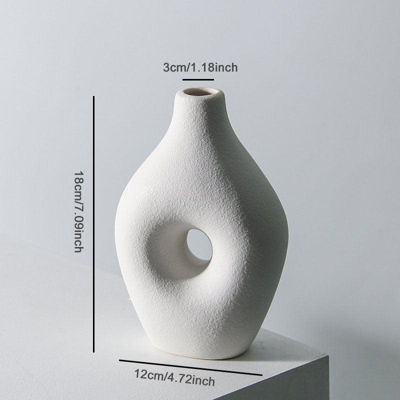Vase Ins Style Ceramic Flower Arrangement Ornaments Flowers And Dried Flowers - Trendha