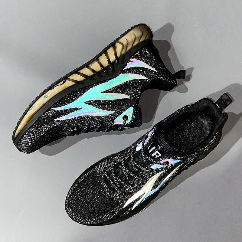 Fashionable Reflective Flame Leisure Running Sports Men's Shoes - Trendha