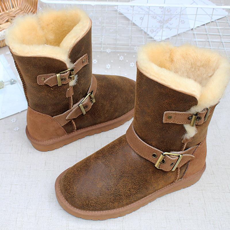 Double-Buckle Winter-Style Boots