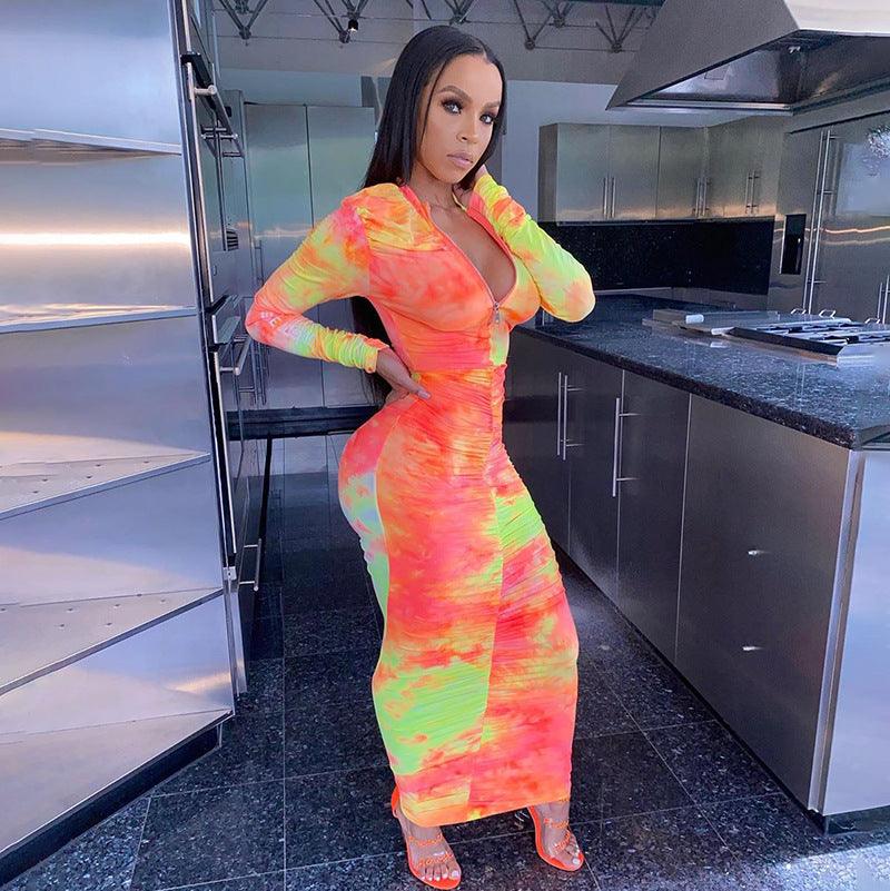 Sexy zipper dress - Trendha