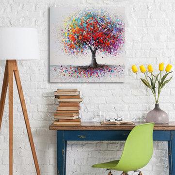 Framed Colorful Tree Abstract Print Art Oil Paintings Picture Home Decor - Trendha