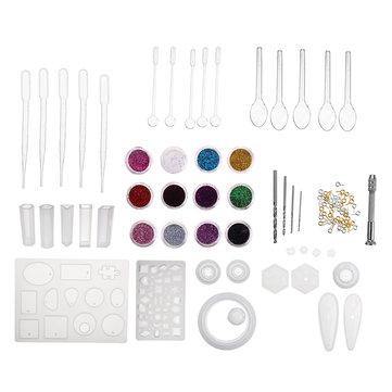 98Pcs DIY Silicone Pendant Mold Jewelry Making Cube Resin Casting Molds Craft Tools Kit - Trendha