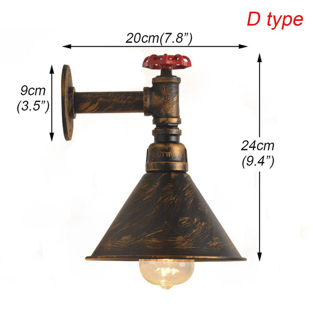 E27 Vintage Industrial Iron Water Pipe Wall Light Steampunk Sconce Light Fixture - Trendha
