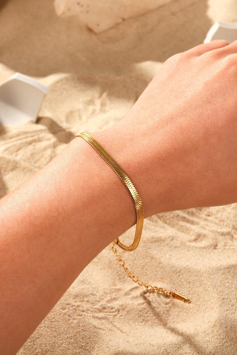 Herringbone Chain Stainless Steel Bracelet - Trendha