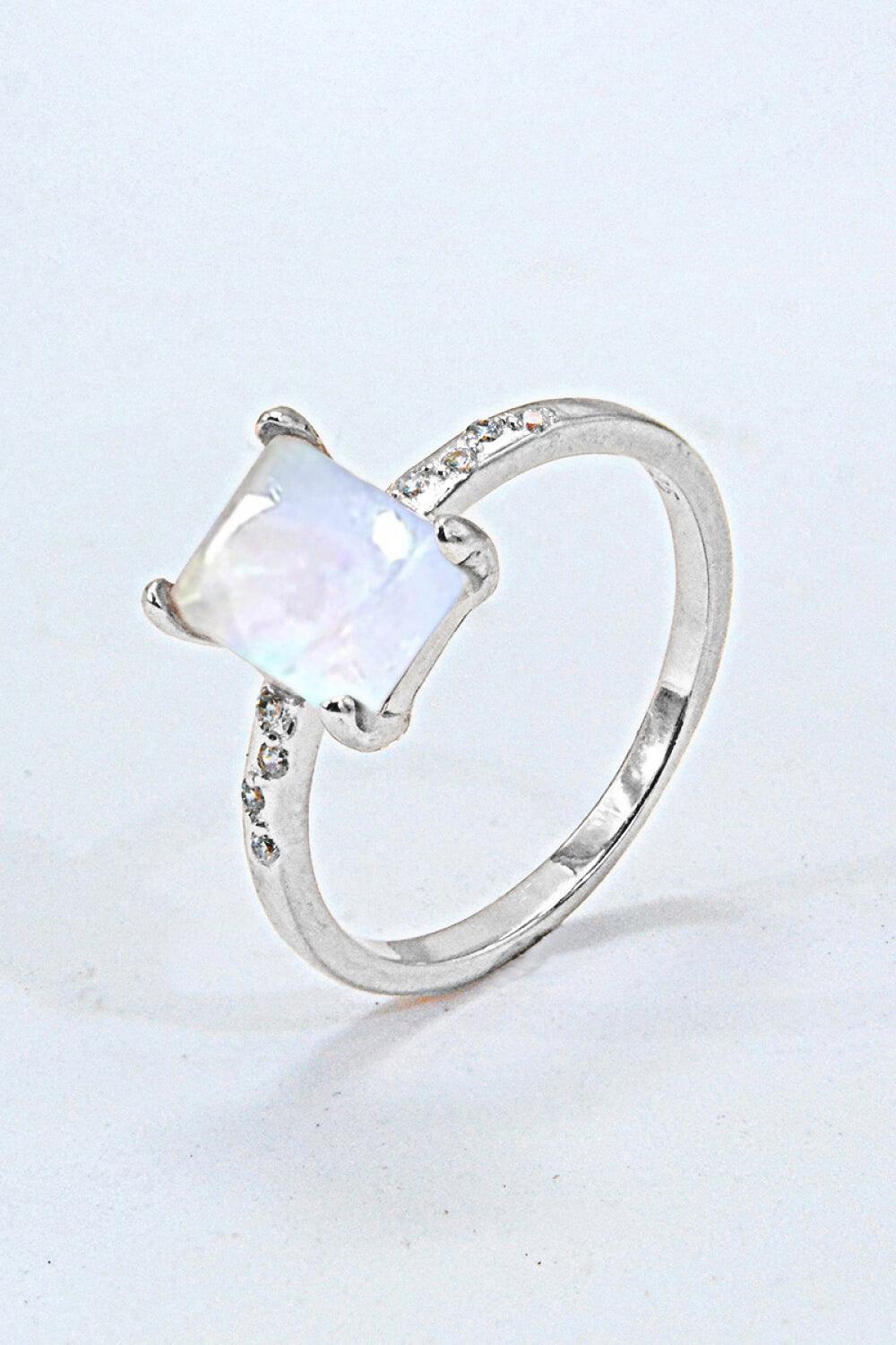 Square Moonstone Ring - Trendha