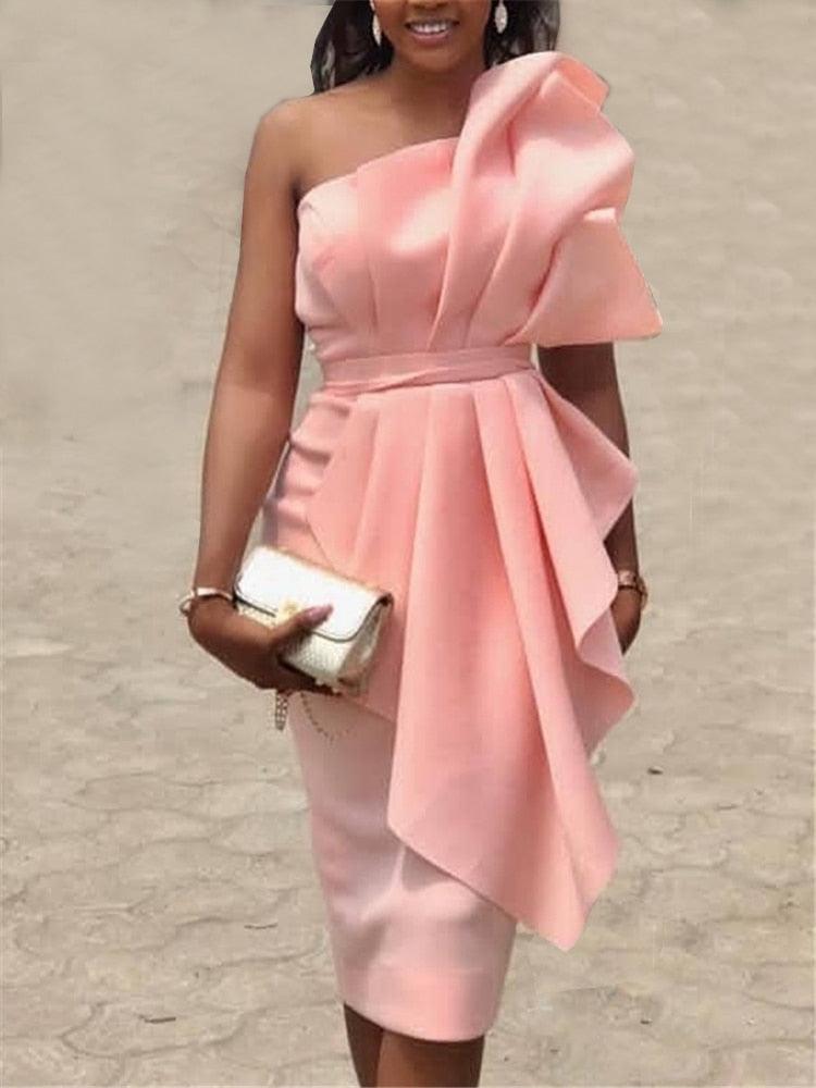 Wrapped chest dress evening dress - Trendha