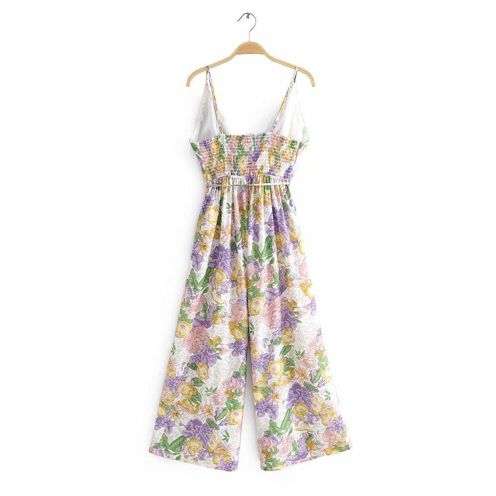 Ruffled printed camisole jumpsuit - Trendha