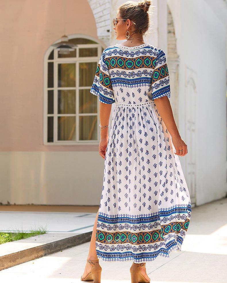 Bohemian early autumn dress - Trendha