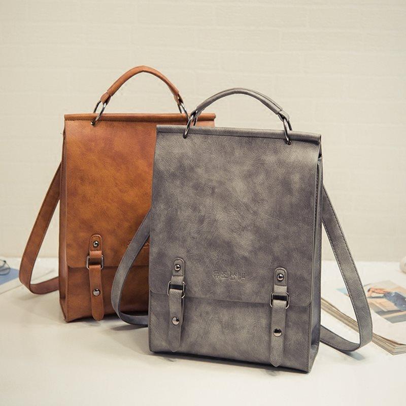 Female PU Leather Women's Backpack Bags Travel Bag back pack - Trendha