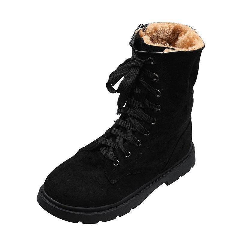 Female British Retro Student's Thick Boots - Trendha