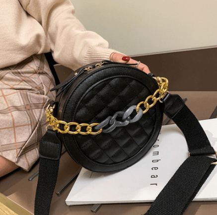 Large capacity single shoulder slung small round bag - Trendha
