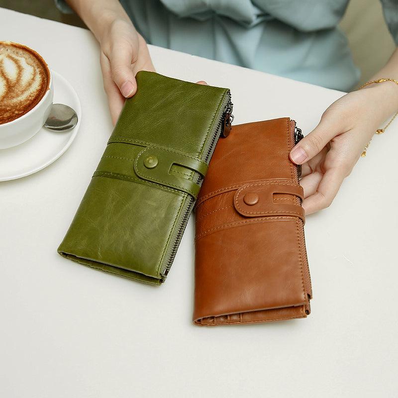 Genuine leather ladies clutch - Trendha