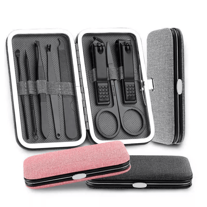 8Pcs Stainless Steel Nail Clippers Set Professional Scissors Suit with Box Trimmer Grooming Manicure Cutter Kits for Nail Tools - Trendha