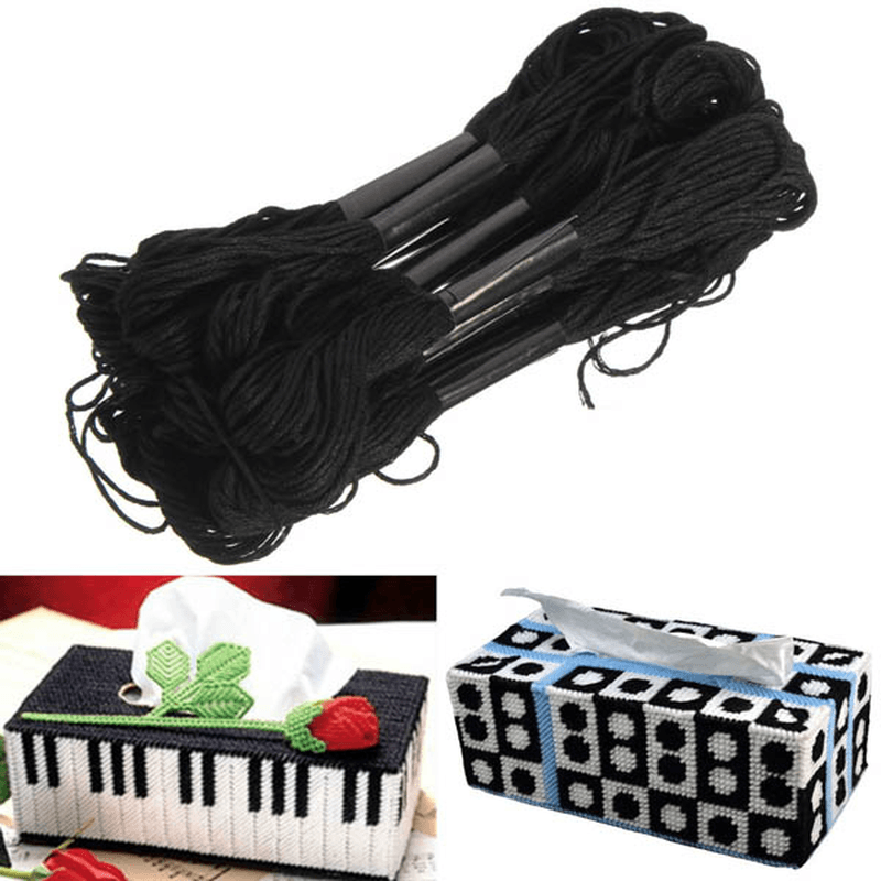 12Pcs Black Polyester Cotton Cross Stitch Embroidery Thread DIY Sewing Accessories - Trendha