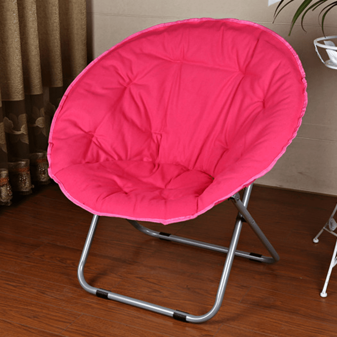 Folding Saucer Chair Moon Shape Chair Seat Stool Saucer Camping Chairs Soft for Office Home Living Room - Trendha