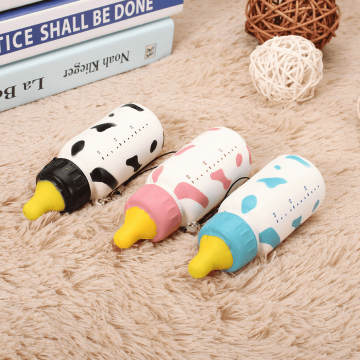 Squishy Milk Nursing Bottle Toy Cute Kawaii Phone Bag Strap Pendant 10X4Cm - Trendha