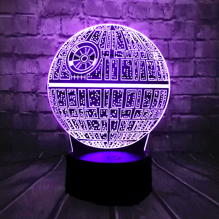 3D LED Table Lamp Death Star Colorful Ball Bulb Atmosphere Decoration Night Lights Novelties Toys for Gifts - Trendha