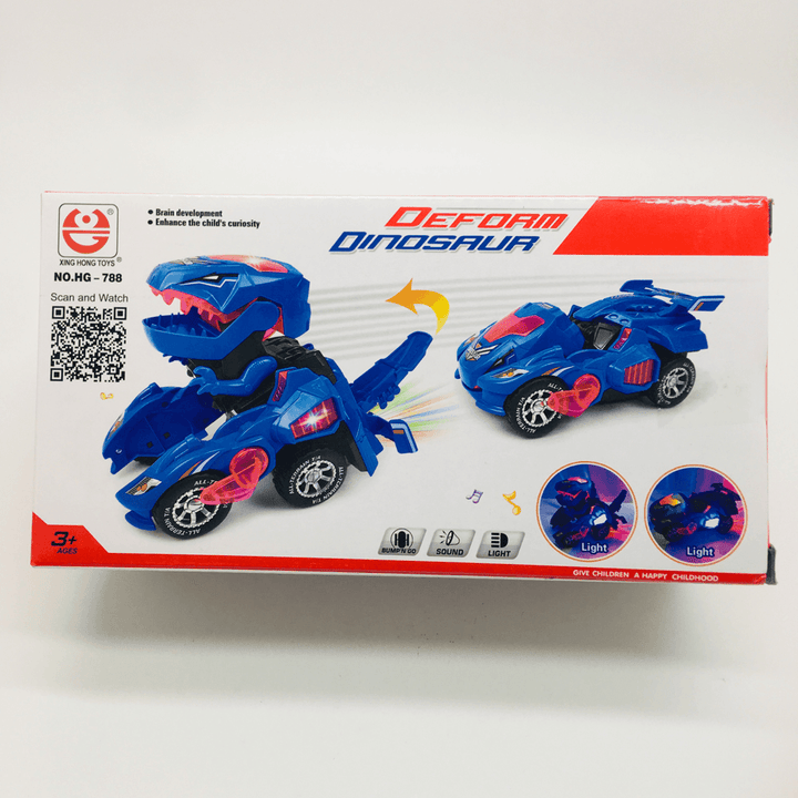 HG-788 Electric Deformation Dinosaur Chariot Deformed Dinosaur Racing Car Children'S Puzzle Toys with Light Sound - Trendha