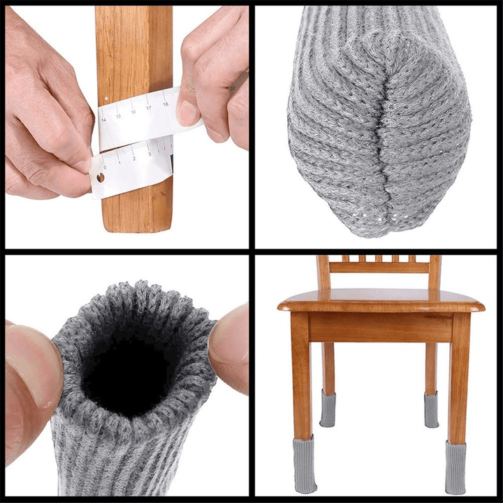 4/24Pcs Home Essentials Double Layer Chair Leg Socks Knit Non-Slip Table Floor Protector Furniture Table and Chair Feet Covers - Trendha