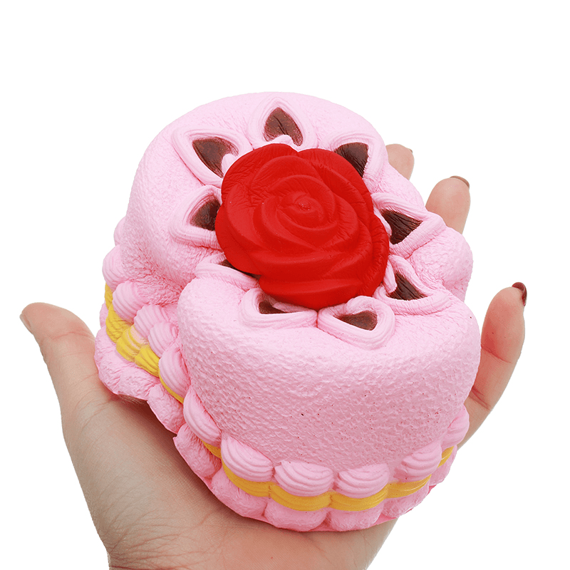 Squishy Rose Cake 12Cm Novelty Stress Squeeze Slow Rising Squeeze Collection Cure Toy Gift - Trendha