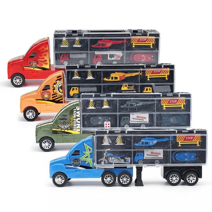 Alloy Trailer Container Car Storage Box Diecast Car Model Set Toy for Children'S Gift - Trendha